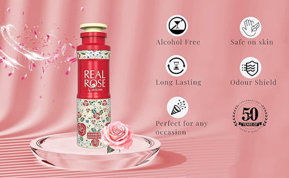 Real Rose Alcohol Free DeoDorant Spray 200ml (Pack of 1)