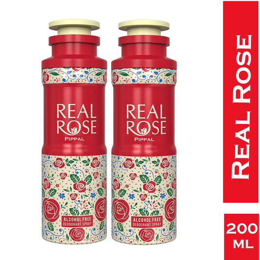 Real Rose Alcohol Free DeoDorant Spray 200ml (Pack of 2)