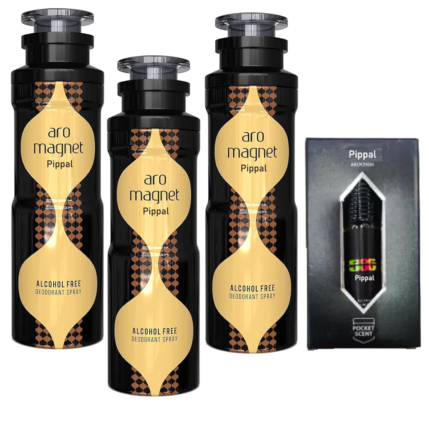 Aro Magnet Alcohol Free DeoDorant Spray 200ml and 555 Concentrated Attar(Pack of 3)
