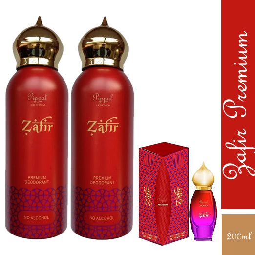 Zafir PREMIUM DEODORANT No Alcohol 200 Ml (Pack of 2)