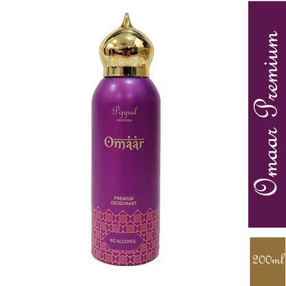Omaar PREMIUM DEODORANT No Alcohol 200 Ml (Pack of 1)