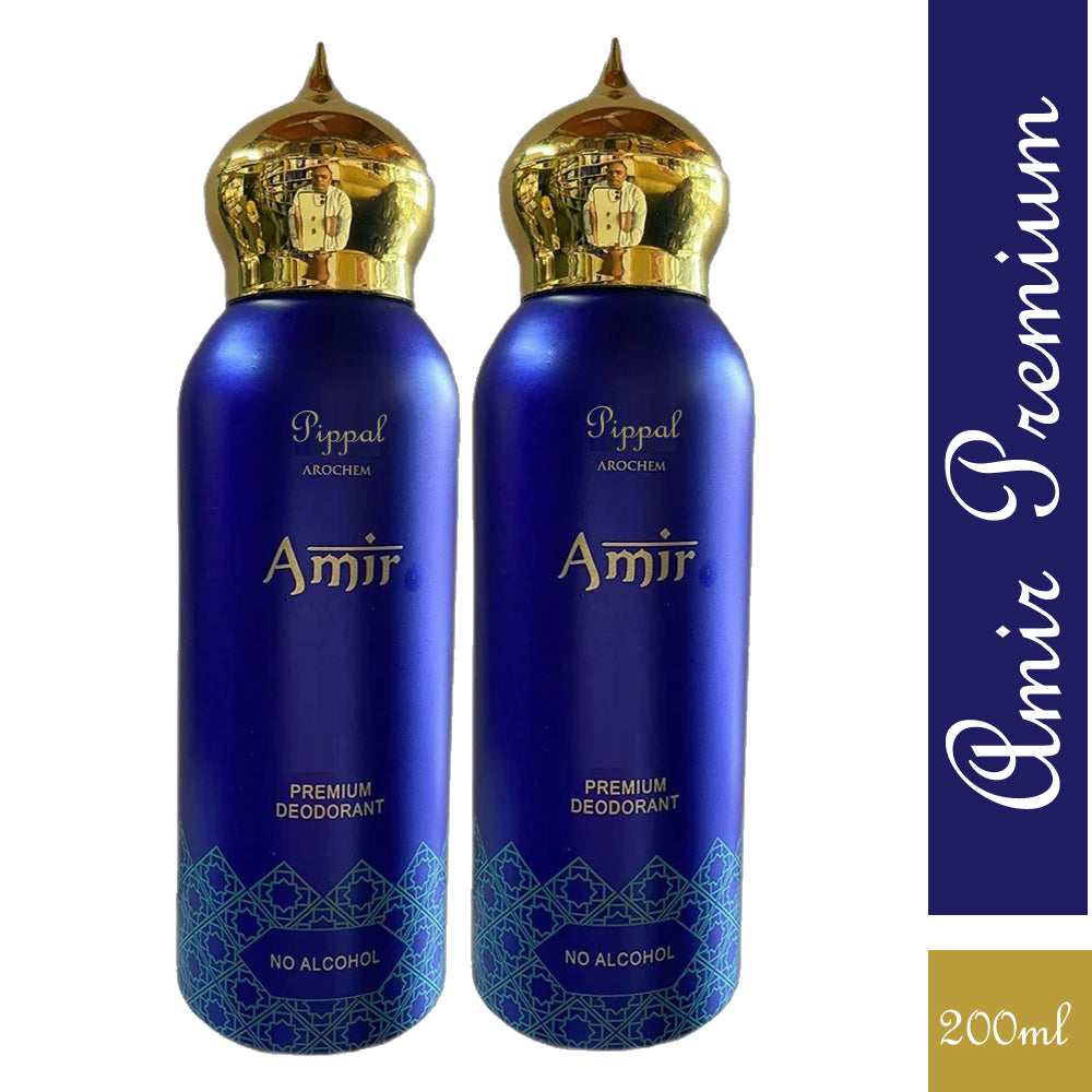 AMIR PREMIUM DEODORANT No Alcohol 200 Ml (Pack of 2)