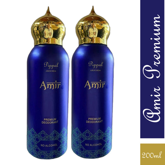AMIR PREMIUM DEODORANT No Alcohol 200 Ml (Pack of 2)