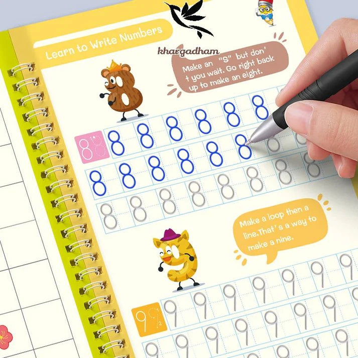 Sank Magic Practice Copybook (4 BOOKS,1 PEN,1 GRIP,10 REFILL) Pack of 1