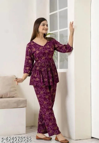 Women's Printed Co-Ord Set, Co-Ord Sets For Girls and WomenWomen's Printed Co-Ord Set, Co-Ord Sets For Girls and Women